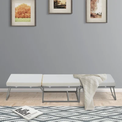 HOMCOM Convertible Ottoman Sleeper Bed, Gray