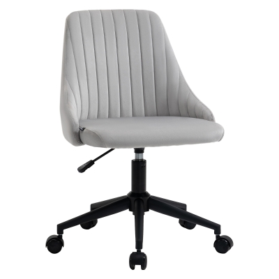 Vinsetto Velvet Swivel Office Chair, Mid-Back, Gray