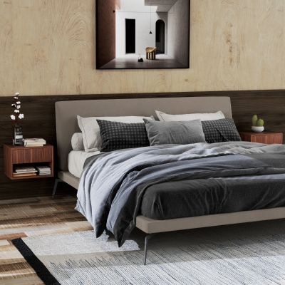 HOMCOM Floating Nightstand Set of 2, Wall Mounted Bedside Table with Drawer for Bedroom, Brown