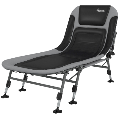 Outsunny Heavy Duty Folding Camping Cot, Gray, 400 lbs