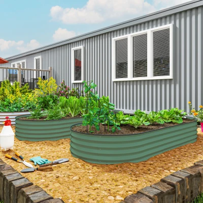 Garden Bed Set 84.6" W x 35.4" D x 11.8" H Green