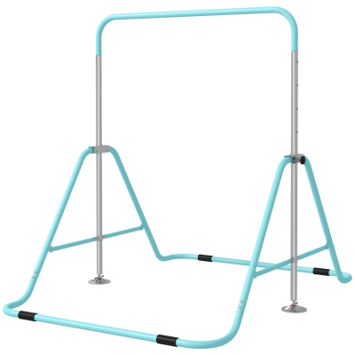 Qaba Adjustable Height Folding Gymnastics Bar for Kids, Green