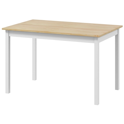 HOMCOM 47" x 30" Dining Table, Farmhouse Dining Room Table with Pine Wood Frame, Space Saving Kitchen Table, Natural