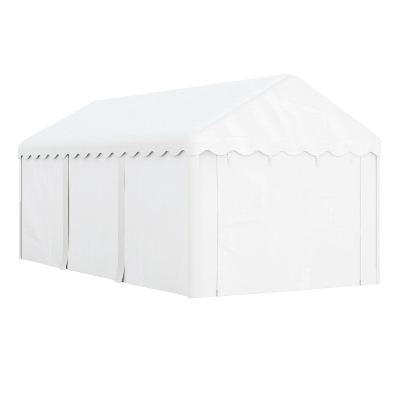 Outsunny 10 x 20ft Portable Garage Heavy Duty Carport with 2 Roll-up Doors and Removable Sidewalls for Car, Truck, Boat, White