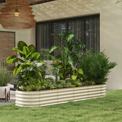 Outsunny 7.9' Galvanized Raised Garden Bed Kit, Metal Planter