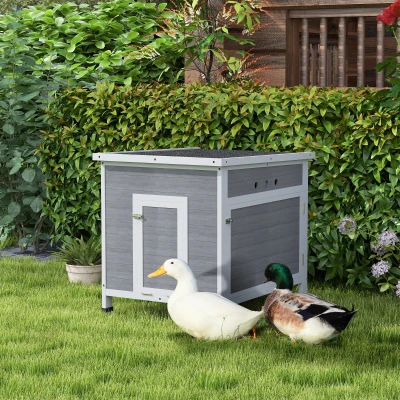 Duck Coop 24.8" W x 32.3" D x 29.9" H Light Gray