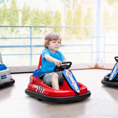 Aosom 6V Electric Bumper Car for Kids, 360° Rotation, Red