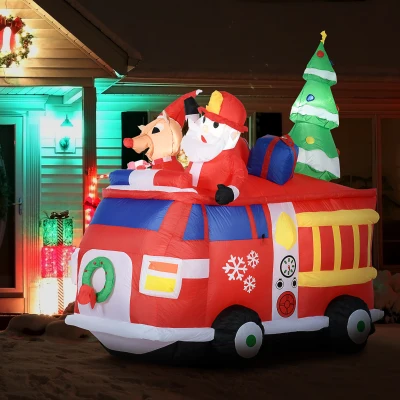 Inflatable Christmas Decoration 86.5" W x 43.25" D x 86.5" H Red