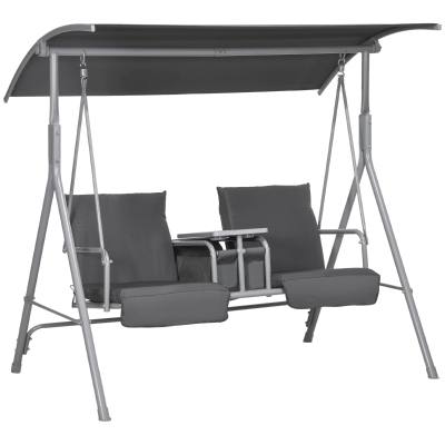 Porch Swing 69" x 44" x 65" Gray