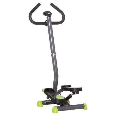 Soozier Twist Stepper Exercise Machine with Adjustable Resistance, LCD Screen - Grey & Green