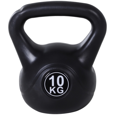 Soozier 22lb Fitness Kettlebell, Plastic Exercise Weight, Weightlifting Tools with Sand, Handle, Noise Reduction for Home, Gym