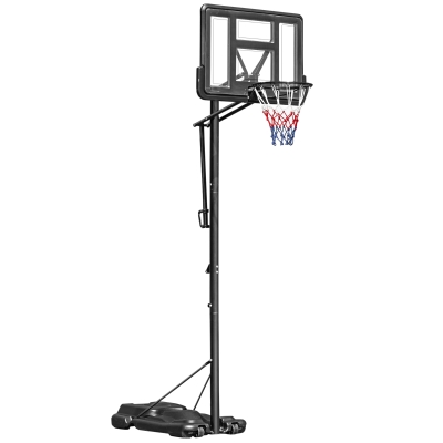 Soozier Portable Basketball Hoop System Stand Simple Lift Function from 8-10ft Adjustable for Youth Adults Indoor Outdoor Play
