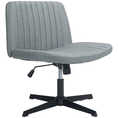 HOMCOM Criss Cross Fabric Office Chair, Adjustable Height, Gray