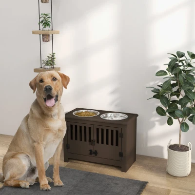 Pet Feeder 23.5" x 11.75" x 17" Espresso