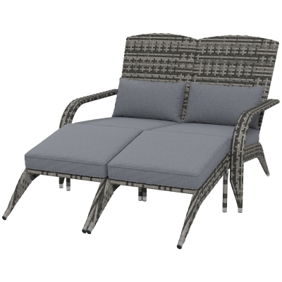 Rattan Adirondack Chair 45.25" x 32.25" x 35.5" Gray