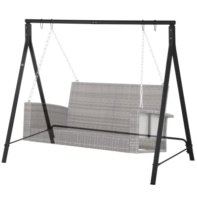 Outsunny Metal Swing Stand Swing Frame, Hanging Chair Stand Only, 528 LBS Weight Capacity, for Backyard, Patio, Lawn, Black