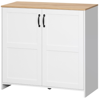 HOMCOM Kitchen Buffet Storage with 2 Doors and 2 Adjustable Shelves 90 x 39.5 x 88 cm White