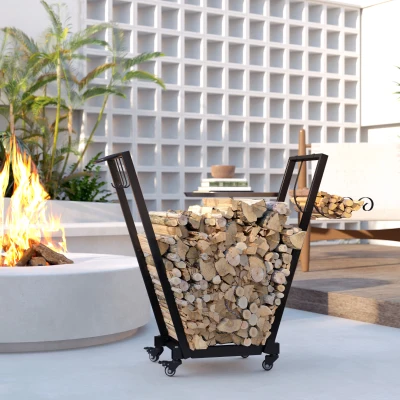 Firewood Rack 31.1" x 11.8" x 31.9" Black
