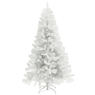 HOMCOM 7.5ft Unlit White Christmas Tree, 1346 Branch Tips