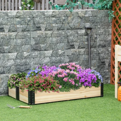 Outsunny 47" Foldable Raised Garden Bed, Wood Planter Box