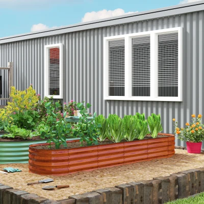Garden Bed 94.5" L x 24.5" W x 11.75" H Brown