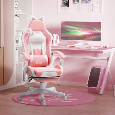 Gaming Chair 25.6" W x 24.4" D x 45.7"-48.8" H Pink