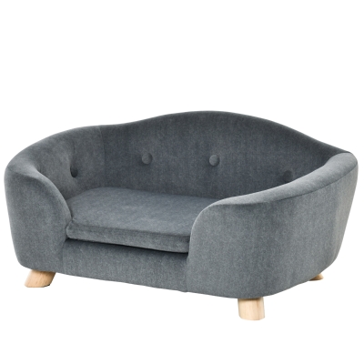 PawHut Mini Dog Couch, Washable Cushion, Waterproof, Gray