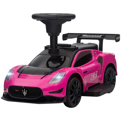 Qaba 6V Maserati GT2 Licensed Electric Car for Kids, Ride on Car with Under Seat Storage, LED Headlights Music, Pink