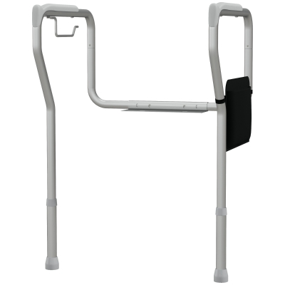 HOMCOM Toilet Safety Rail for Elderly, 300lbs Toilet Safety Frame with Adjustable Height and Width, Storage Pocket, Padded Arms, Assist Grab Bar for Seniors, Easy Installation