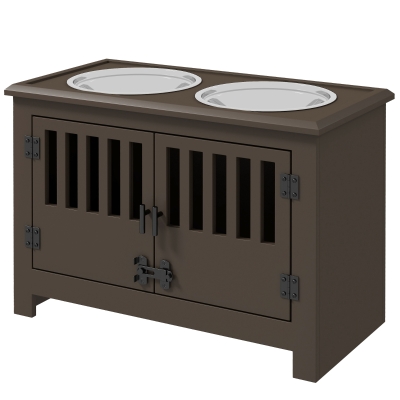 Pet Feeder 23.5" x 11.75" x 17" Espresso