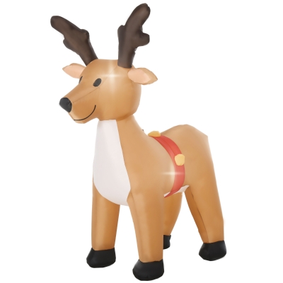 HOMCOM 6ft Inflatable Christmas Reindeer Decor with LED Lights