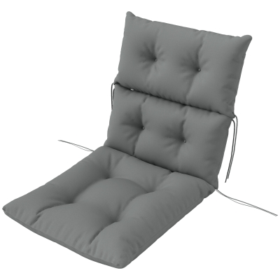 Outsunny Adirondack Chair Cushion, Tufted Rocking Chair Cushion with Ties, Non-Slip Replacement Seat Cushion for Outdoor Chair, Indoor Outdoor Cushion, Light Grey