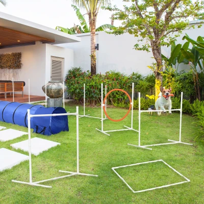 PawHut Dog Agility Course Set with 9.8' Tunnel, 8-Piece