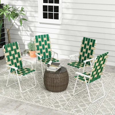 Folding Chair Set 22.5" W x 22.5" D x 37" H Green