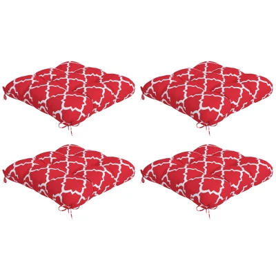 Outsunny 4-Piece Seat Cushion Pillows Replacement, Patio Chair Cushions Set with Ties for Indoor Outdoor