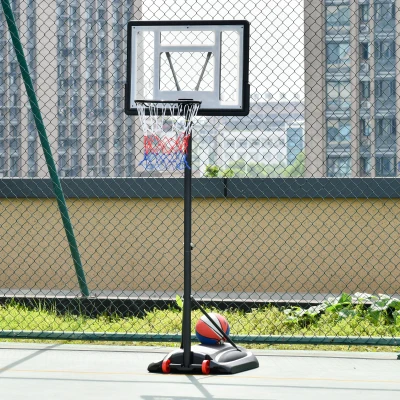 Soozier Portable Basketball Hoop, Height Adjustable 5.5FT-7.5FT