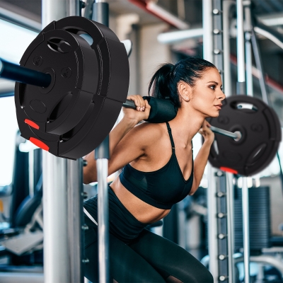 Soozier 1-Inch Weight Plates, Barbell Weights Set for Weightlifting and Strength Training, 2 x 22lbs + 2 x 11lbs