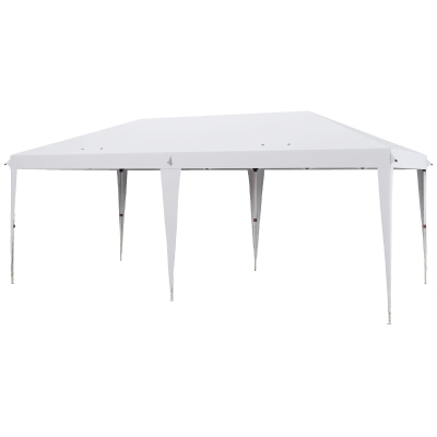 Outsunny 10' x 19' Pop Up Tent Garden Outdoor Party Tent Easy Set Up Gazebo Canopy Market Event Sunshade White