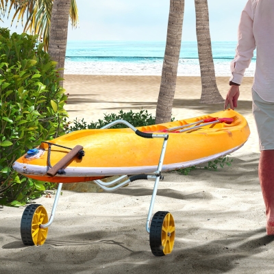 Soozier Alumnium Kayak Cart Dolly, Kayak Wheels with Adjustable Height and Width, for Kayaks, Canoes, Paddleboards