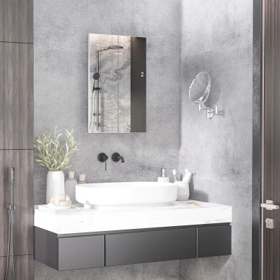 kleankin Wall-Mounted Medicine Cabinet with Mirror, White