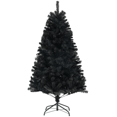 HOMCOM 6ft Unlit Black Christmas Tree, 1000 Branch Tips