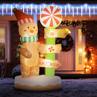 Inflatable Gingerbread Man 45.3" W x 27.6" D x 71.7" H Brown