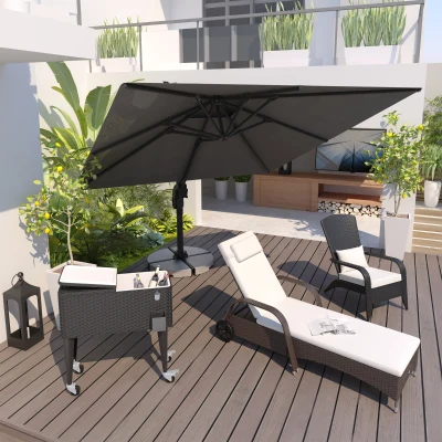 Cantilever Umbrella 9.8' x 9.8' x 8.5' Dark Gray