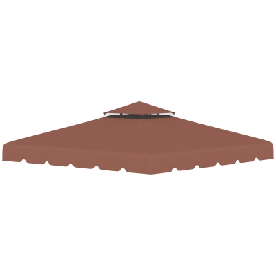 Outsunny 10' x 10' Gazebo Replacement Canopy, Gazebo Top Cover with Double Vented Roof for Garden Patio Outdoor TOP ONLY, Coffee