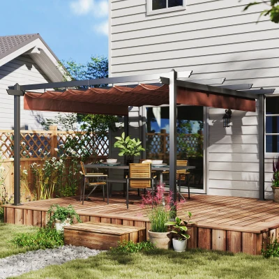 Pergola 153.5" L x 153.5" W x 87.8" H Brown