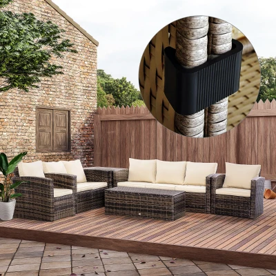 Outsunny Outdoor Furniture Clips, Wicker Couch Connectors, Set of 10