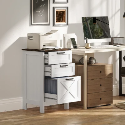File Cabinet 18.1" W x 15.7" D x 29.5" H Distressed White
