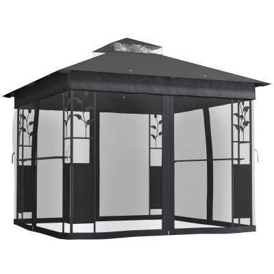 Gazebo 116.5" L x 116.5" W x 108.3" H Dark Gray