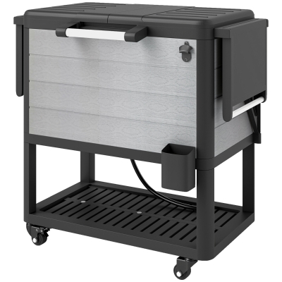 Patio Cooler Cart 37" x 22" x 33.9" Gray