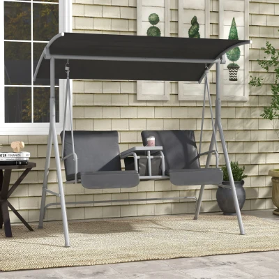Porch Swing 69" x 44" x 65" Gray